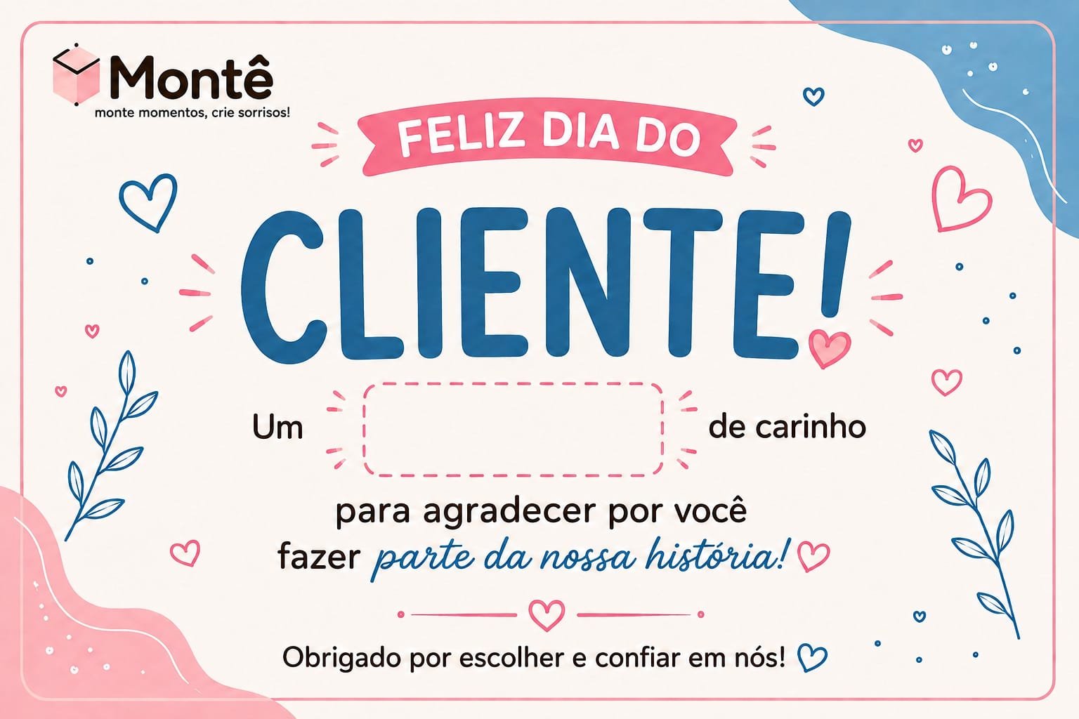 Card Personalizado Espaço Com Doce Feliz Dia Do Cliente 2