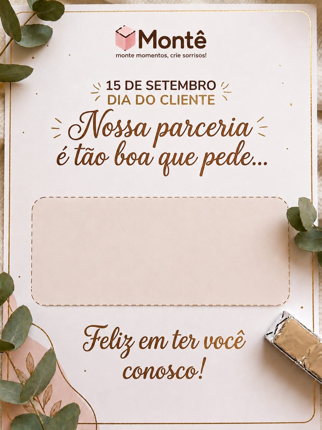 Card Personalizado Espaço Com Doce Feliz Dia Do Cliente 3