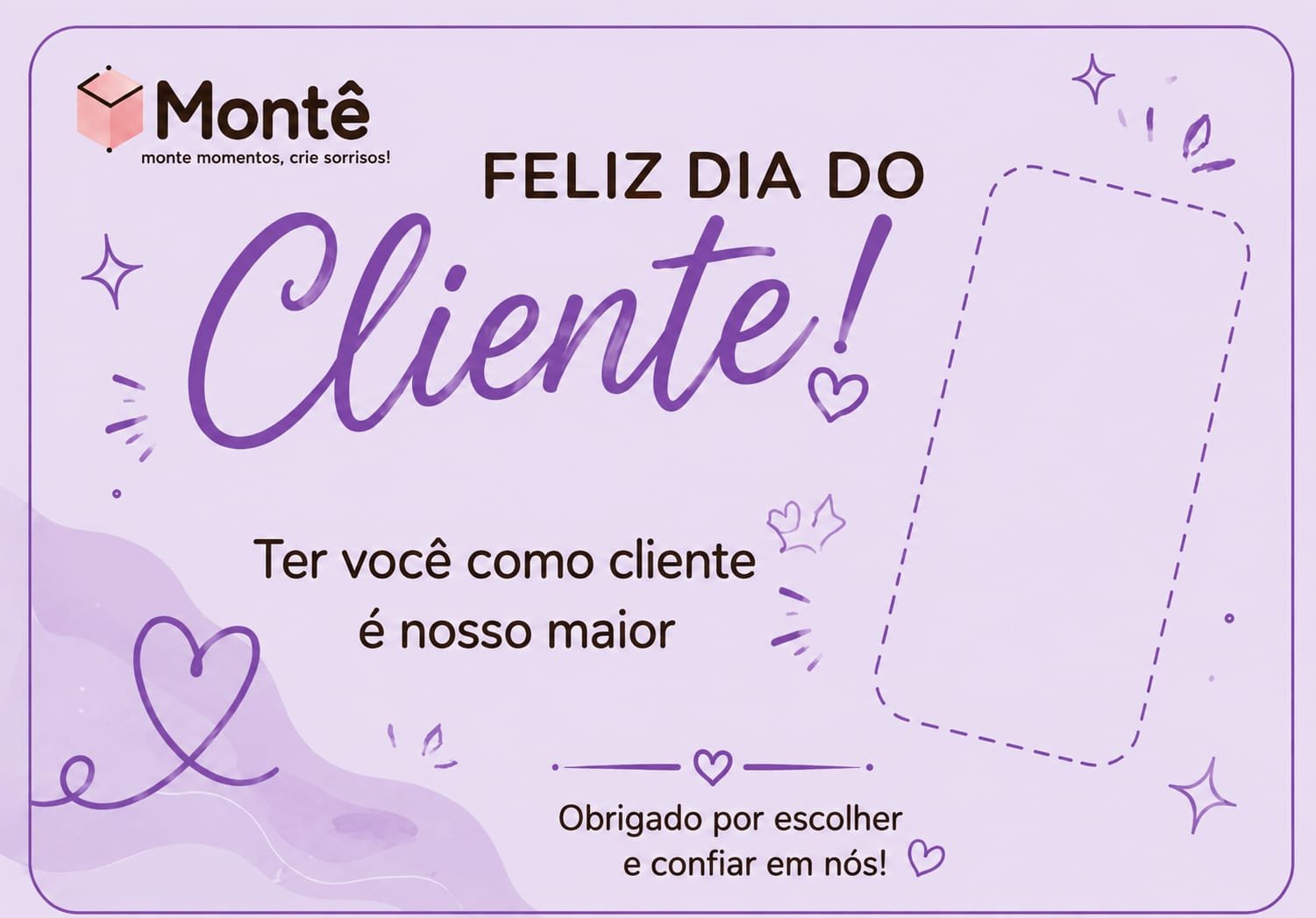 Card Personalizado Espaço Com Doce Feliz Dia Do Cliente