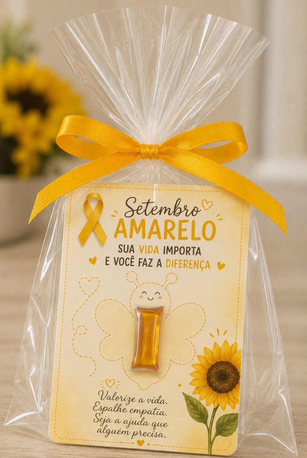 Kit Card Personalizado Com Mel Setembro Amarelo